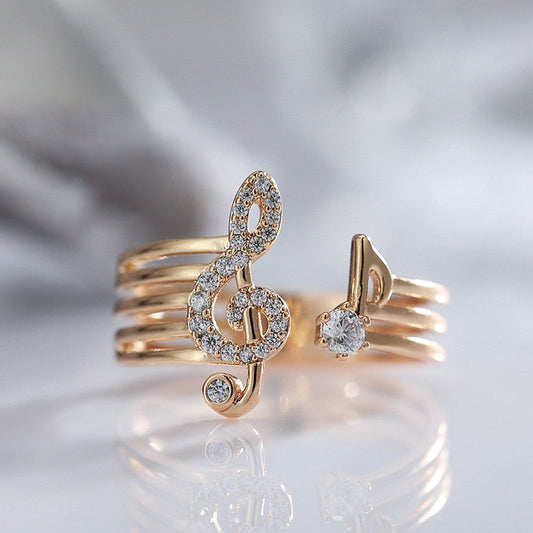 Golden 585 G Clef Ring