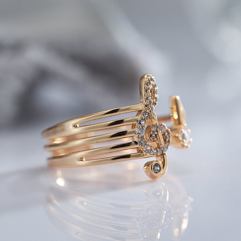 Golden 585 G Clef Ring