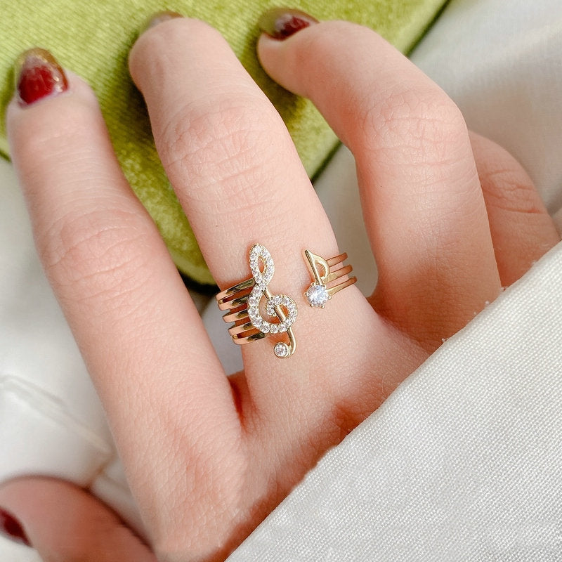 Golden 585 G Clef Ring